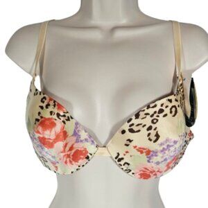 Wonderbra Shape of Hot Push In Bra Size 38C Floral Beige 7843